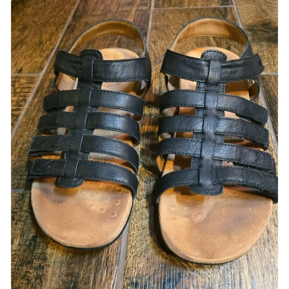 Vionic Harissa Gladiator Adjustable Leather Strap Orthopedic Comfort Sandals sz9